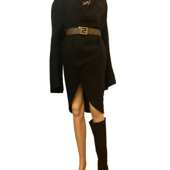 Norma Kamali Shawl Collar Vintage Coat Timeless & RARE! 80% Wool *Szd.(L)*FitOS - Picture 5 of 12